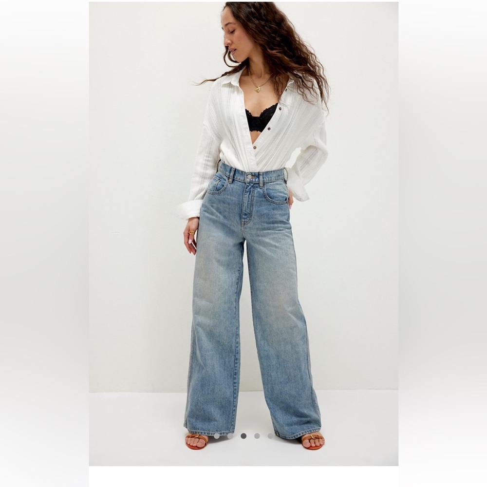 Free People CRVY Gia Wide Leg Jean